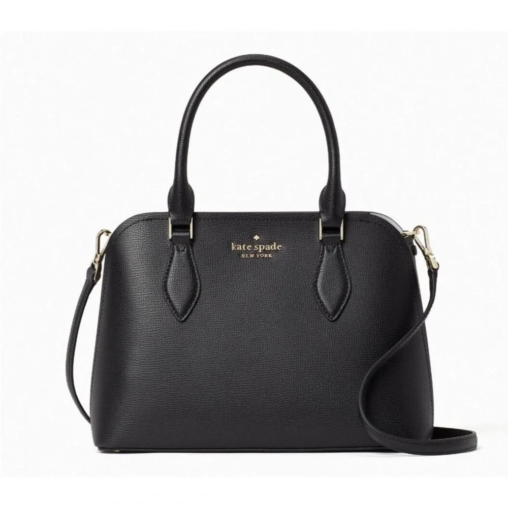 New Kate Spade Crosbody Satchel Leather Black Handbag Darcy